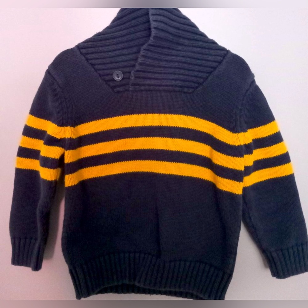 GAP Toddler boys 3 Years Sweater - Navy Blue with Yellow Stripes